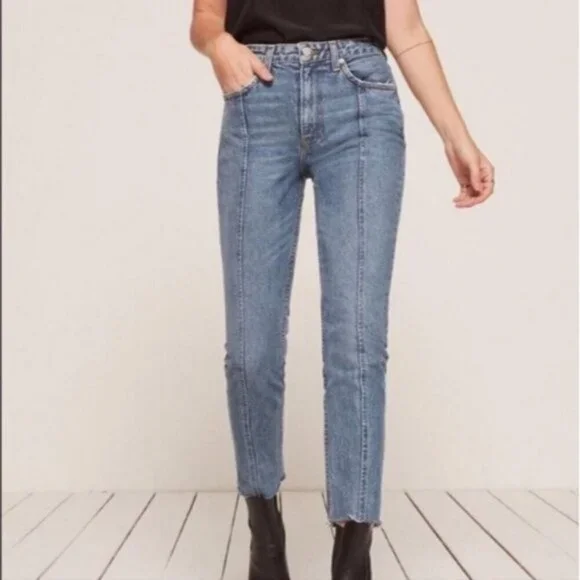 Reformation High-rise Celtic Wash Seamed Jeans Size 24 - Picture 9 of 9